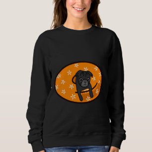 Schwarzer Mops im Orange Inner Tube Classic T - Sh Sweatshirt