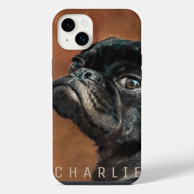 Schwarzer Mops iPhone Hülle (Rückseite)
