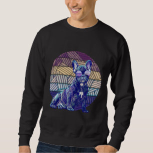Schwarzer Mops mit Cooler Sonnenbrille Klassischer Sweatshirt