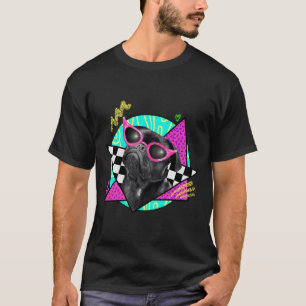 Schwarzer Mops mit rosa Sonnenbrille Klassischer T T-Shirt