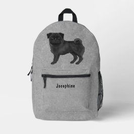 Schwarzer Mops Mops Hundedesign mit benutzerdefini Bedruckter Rucksack