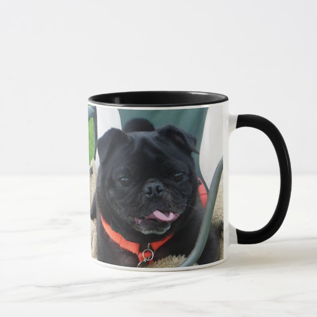 Schwarzer Mops muggy Tasse (Rechts)