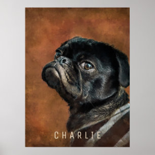 Schwarzer Mops Poster