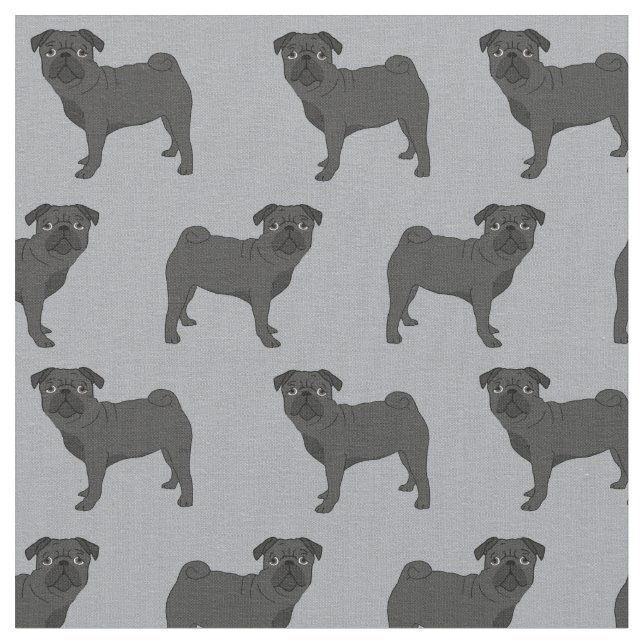 Schwarzer Mops Stoff (Nahaufnahme)