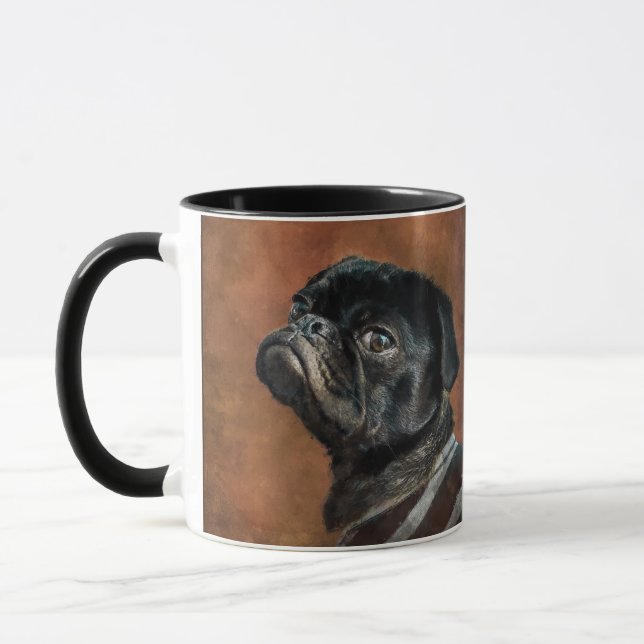 Schwarzer Mops Tasse (Links)