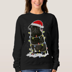 Schwarzer Mops Weihnachten Klassischer T - Shirt 1