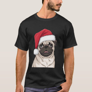 Schwarzer Mops Weihnachten Santa Hund Mops Liebhab T-Shirt