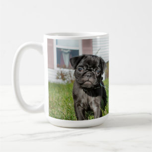 Schwarzer Mops Welpe Kaffeetasse