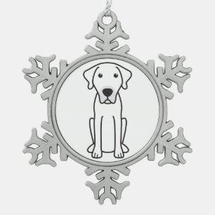 Schwarzer Mund-Kanaille-HundeCartoon Schneeflocken Zinn-Ornament