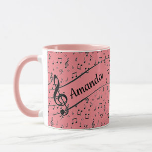 Schwarzer Musik-bezogener personalisierter Kaffeeb Tasse