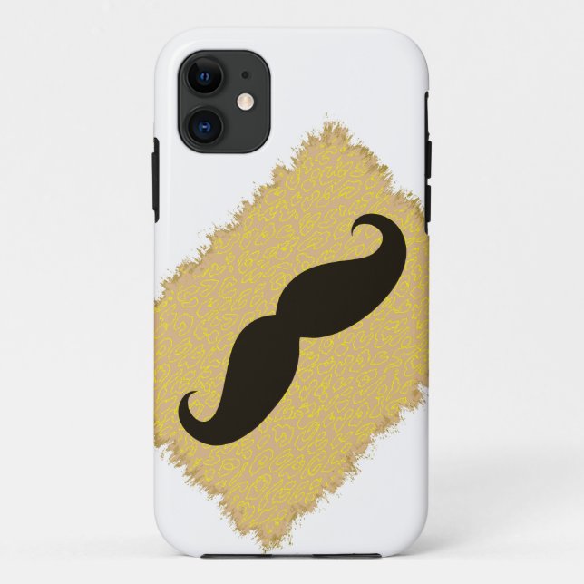 Schwarzer Mustache auf Leopardenhaut Case-Mate iPhone Hülle (Rückseite)
