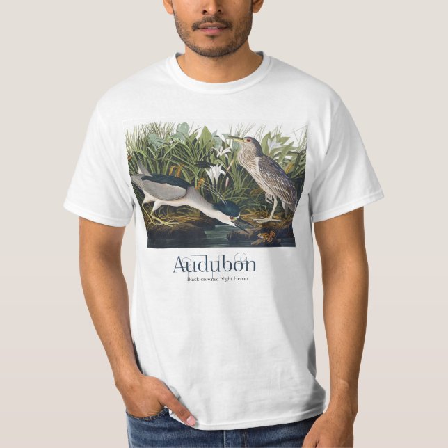 Schwarzer Nachtheron von John James Audubon T-Shirt (Vorderseite)
