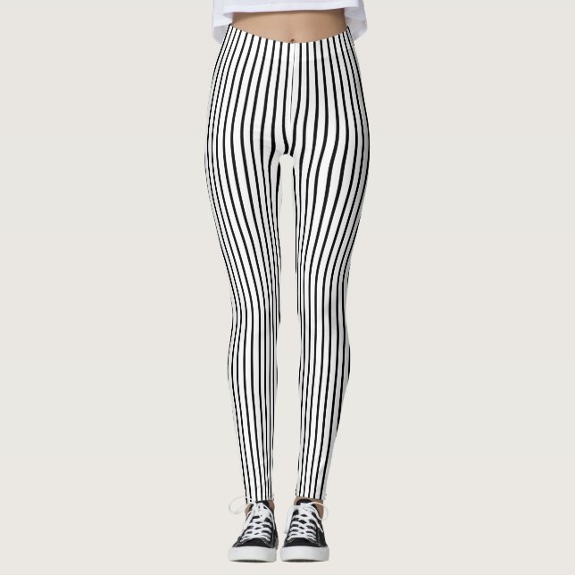 Schwarzer Nadelstreifen Leggings (Vorderseite)