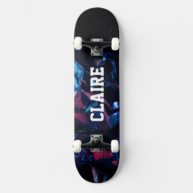 Schwarzer Name Cool hinzufügen Skateboard (Vorderseite)