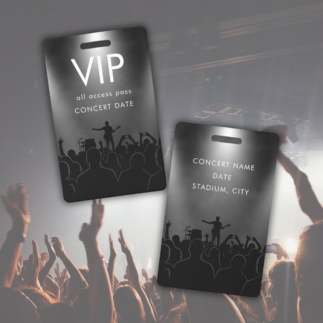 Schwarzer Name Custom VIP All Access Pass Konzert Ausweis (Von Creator hochgeladen)