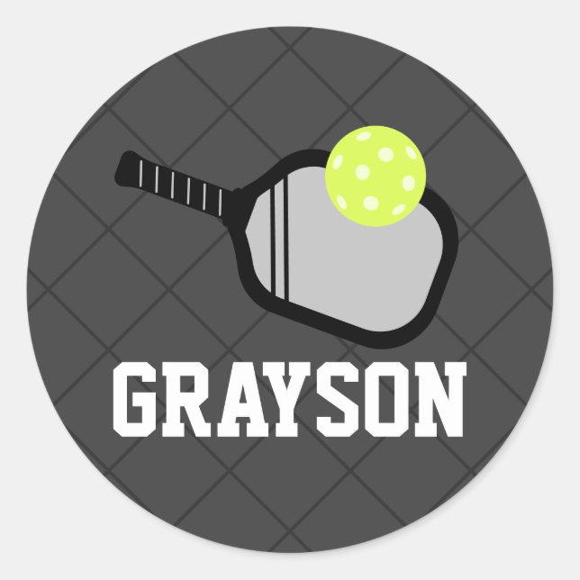 Schwarzer Name des Picklebal-Logos Runder Aufkleber (Vorderseite)