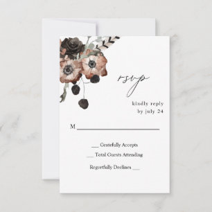 Schwarzer & natürlicher Flora Boho no Meal UAWG RSVP Karte