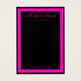 Schwarzer Neon Pink Border Curring Ohrring Display