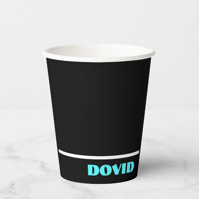 Schwarzer Neonbecher Pappbecher (Vorderseite)