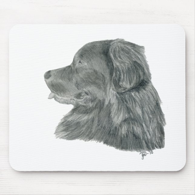 schwarzer Neufundland-Hund Mousepad (Vorne)