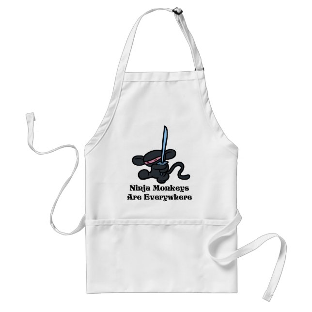 Schwarzer Ninja Tritt Schürze (Vorne)
