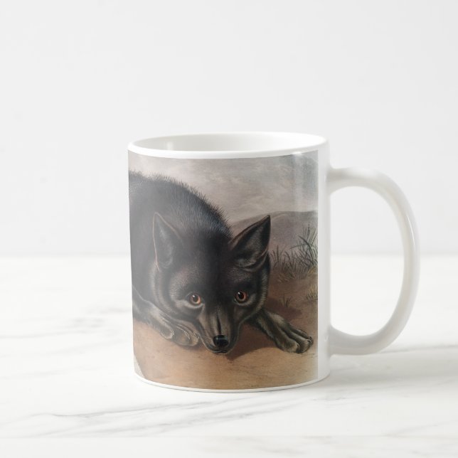 Schwarzer oder Silberfuchs (Vulpes fulvus) Kaffeetasse (Rechts)