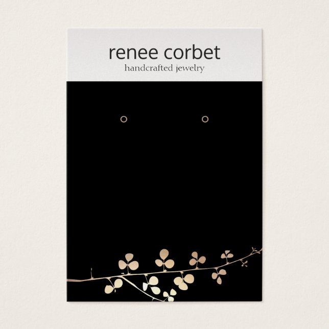 Schwarzer Ohrring-Anzeiger der coolen Goldzweige (Vorderseite)