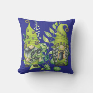 Schwarzer Olive Gnome Pillow Kissen