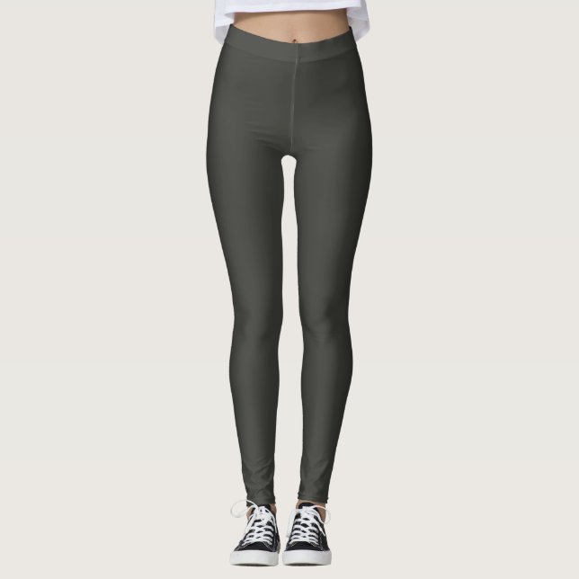 Schwarzer Olivenbaum (feste Farbe) Leggings (Vorderseite)