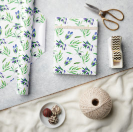 Schwarzer Olivenhain Geschenkpapier