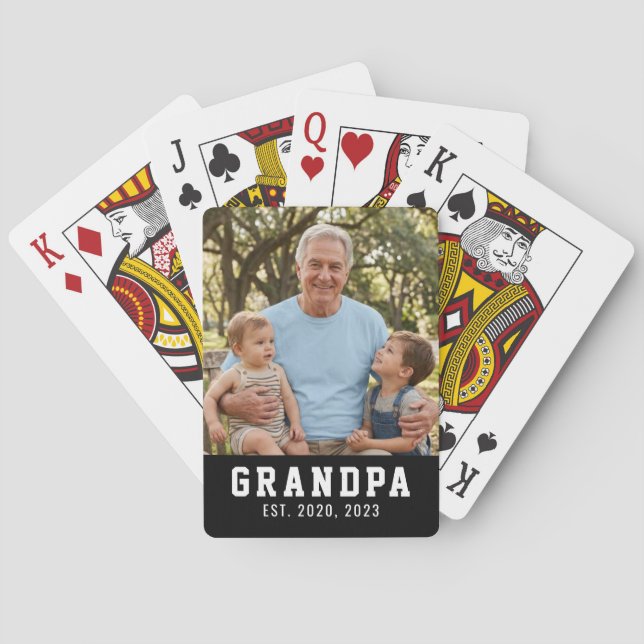 Schwarzer Opa gegründetes Foto  Spielkarten (Rückseite)