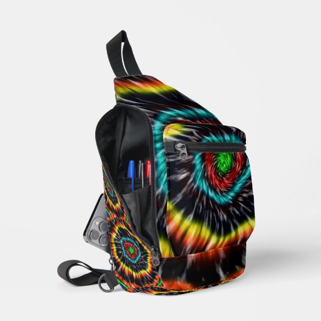 Schwarzer Opal-Tie-Dye,   Crossbody Bag (Offen)