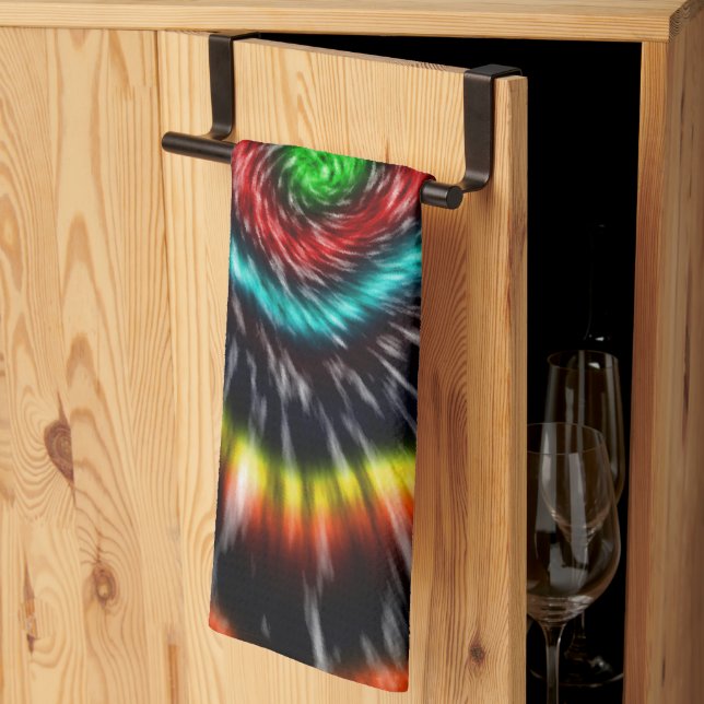 Schwarzer Opal Tie Dye,   Geschirrtuch (Drittel gefaltet)