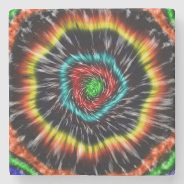 Schwarzer Opal-Tie-Dye,    Steinuntersetzer (Vorderseite)