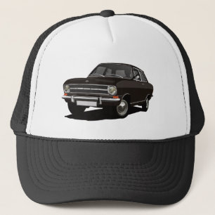Schwarzer Opel Kadett B Sedan - Illustration Truckerkappe