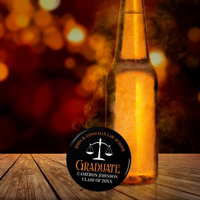 Schwarzer Orange Law School Abschluss Keepake Flaschenöffner (Von Creator hochgeladen)