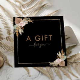 Schwarzer Pampasgras getrockneter Palmflora Schönh Quadratische Visitenkarte