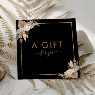 Schwarzer Pampasgras getrockneter Palmflora Schönh Quadratische Visitenkarte