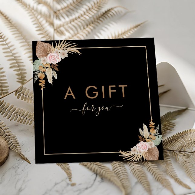 Schwarzer Pampasgras getrockneter Palmflora Schönh Quadratische Visitenkarte (Von Creator hochgeladen)