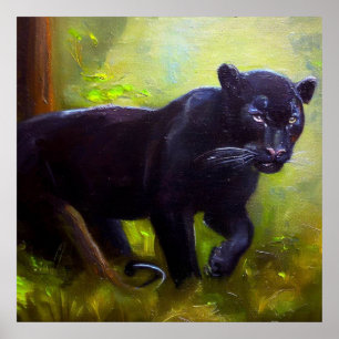 Schwarzer Panther (10) Wildkatze Poster