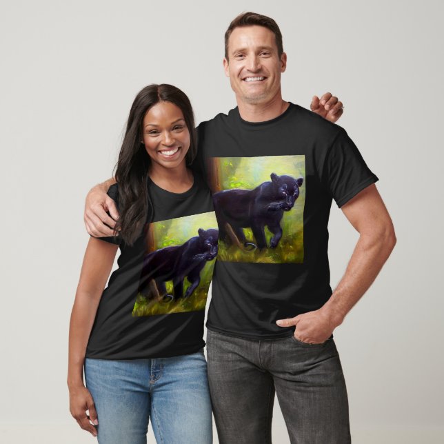 Schwarzer Panther (10) Wildkatze T-Shirt (Unisex)