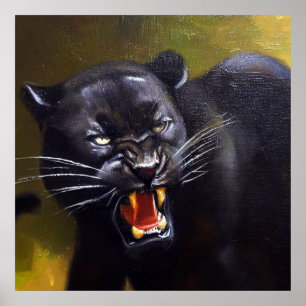 Schwarzer Panther (13) Wildkatze Poster