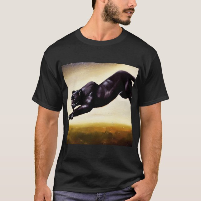 Schwarzer Panther (1) Wildkatze T-Shirt (Vorderseite)