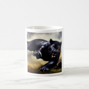 Schwarzer Panther (2) Wildkatze Kaffeetasse