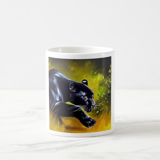 Schwarzer Panther (5) Wildkatze Kaffeetasse (Mittel)