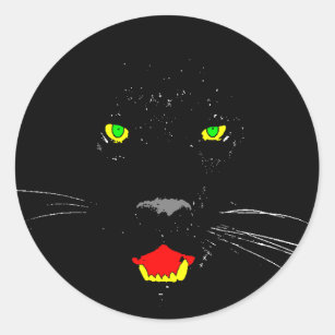 Schwarzer Panther-Aufkleber Runder Aufkleber