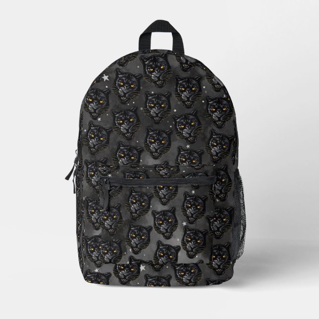 Schwarzer Panther Bedruckter Rucksack (Vorderseite)
