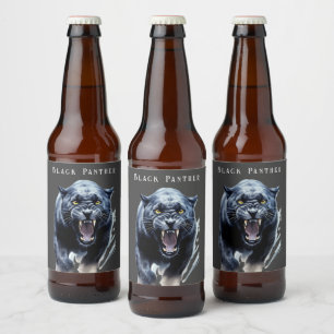 Schwarzer Panther Bierflaschenetikett