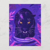 Schwarzer Panther Crouching in einem Fluss