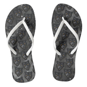 Schwarzer Panther Flip Flops